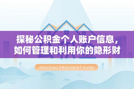 城子河探秘公积金个人账户信息，如何管理和利用你的隐形财富