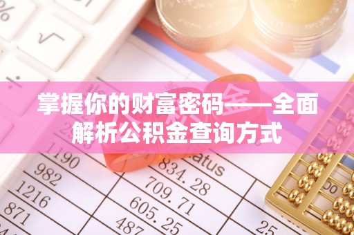 城子河掌握你的财富密码——全面解析公积金查询方式