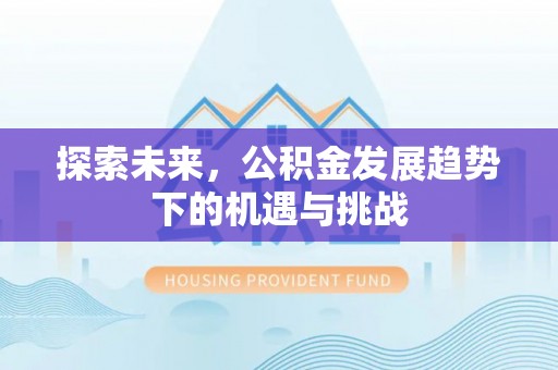 城子河探索未来，公积金发展趋势下的机遇与挑战