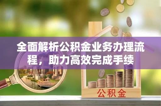 城子河全面解析公积金业务办理流程，助力高效完成手续